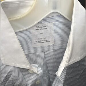 Billy Reid Heirloom Contrast Collar Stripe Dress Shirt Men’s 16.5 — Made in USA